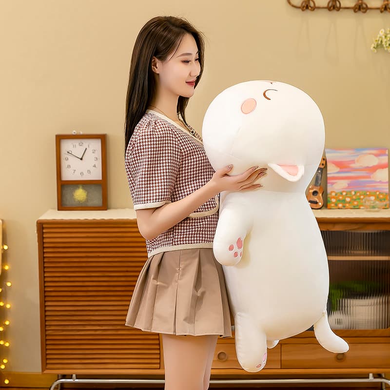 猫ぬいぐるみ 白色 もちもち猫まくら ゆめごこち