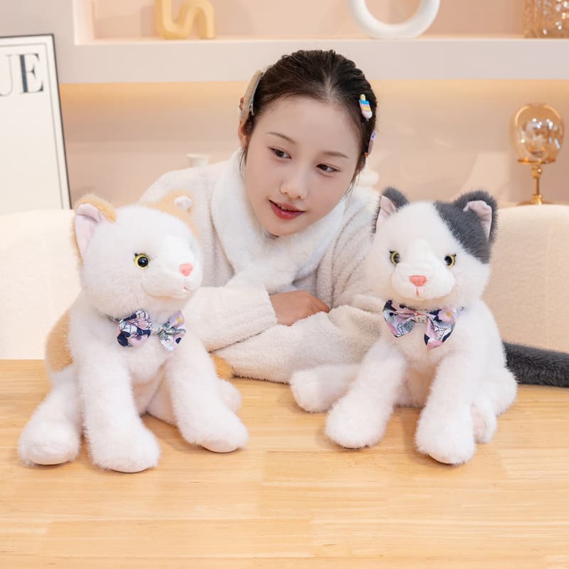 猫ぬいぐるみ グレー ふわもふ風見ちゃん