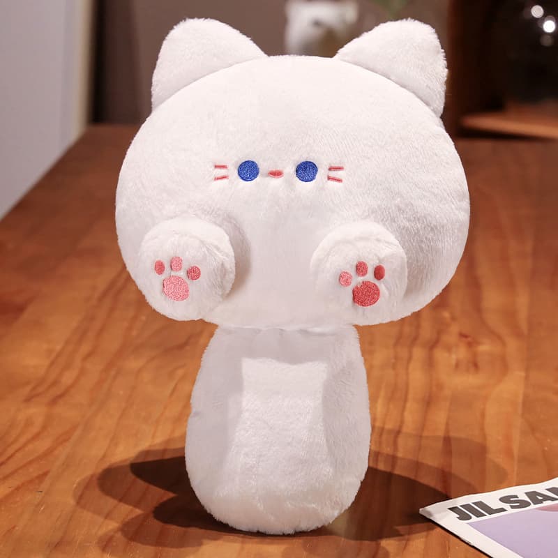 猫ぬいぐるみ 白色 もちもち猫の腰あて枕