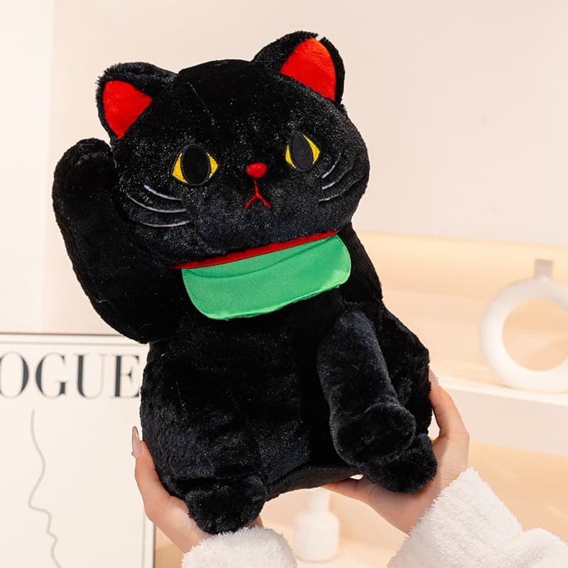 猫ぬいぐるみ 黒猫 招き猫ふわもち黒猫ぬいぐるみ