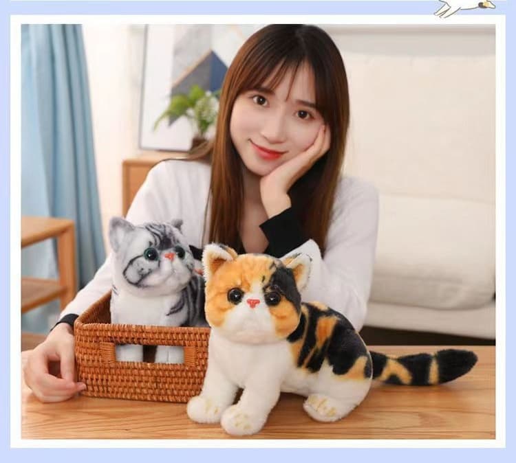 猫ぬいぐるみ グレー系かわいい猫抱き枕ぬいぐるみ子供癒し玩具
