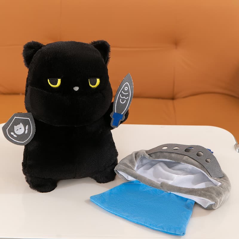 猫ぬいぐるみ 黒猫 騎士の勇気黒猫ぬいぐるみ