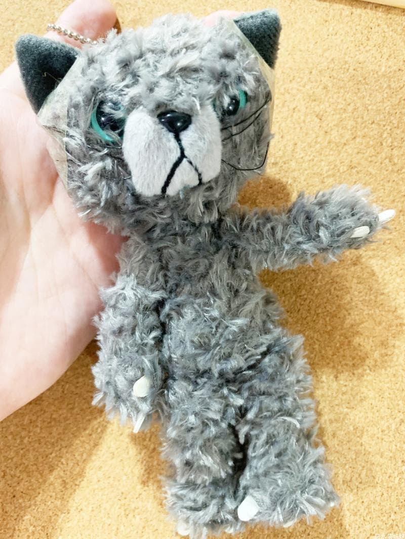 猫ぬいぐるみ グレー もこもこ癒しの灰色ねこさん