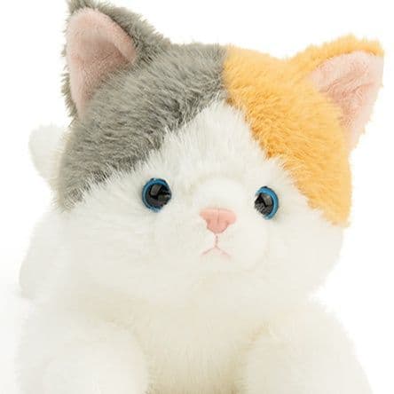 愛らしい瞳のおすわり子猫ぬいぐるみ
