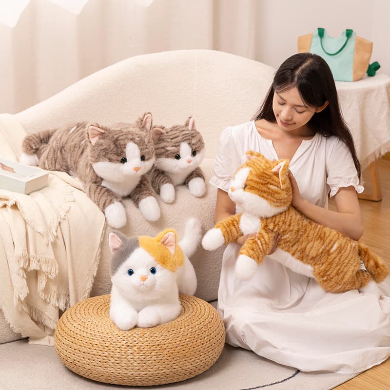 猫ぬいぐるみ グレー ふわもふ癒しの子猫ぬいぐるみ