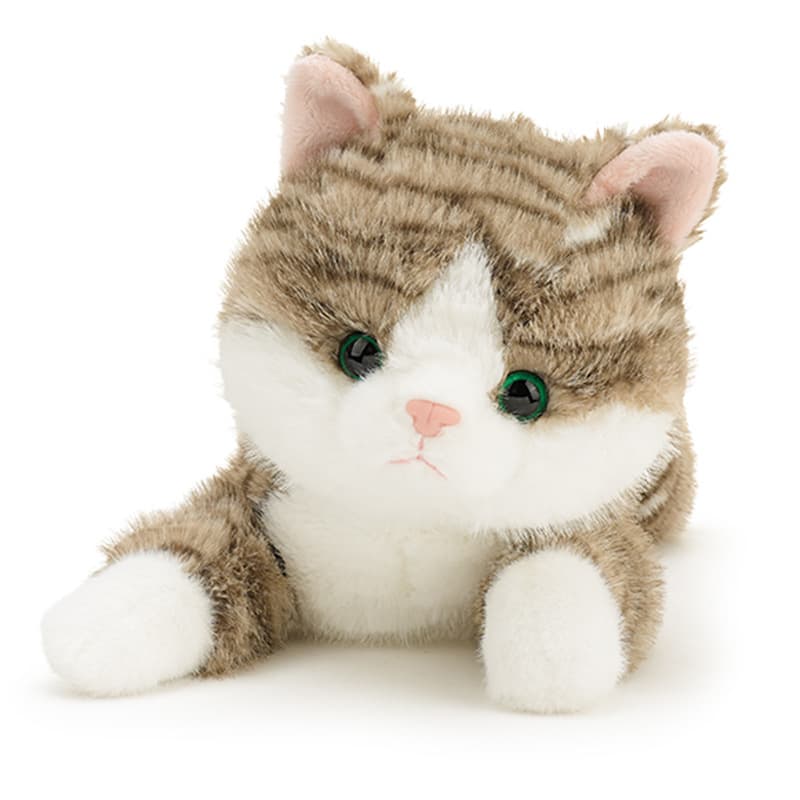 愛らしい瞳のおすわり子猫ぬいぐるみ