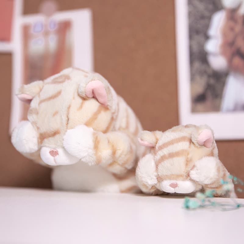 猫ぬいぐるみ 茶色 お昼寝ゆめ見るトラネコちゃん